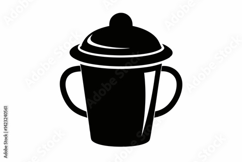 Sippy Cup Silhouette Vector Illustration