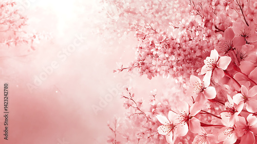 Soft Pink Cherry Blossom Petals Creating a Serene and Beautiful Floral Background