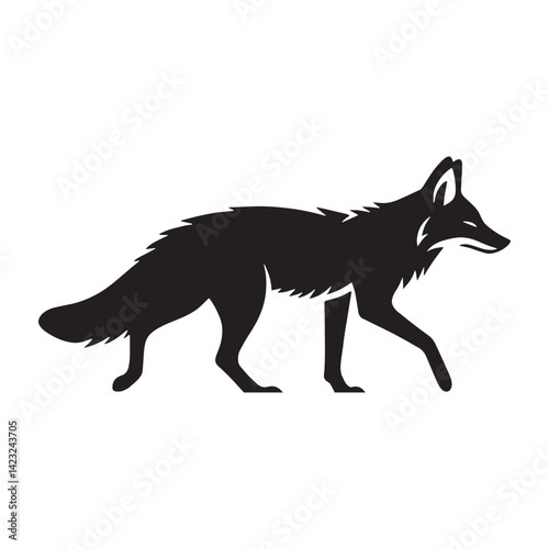 Simple jackal silhouette vector for clean and professional branding projects – jackal silhouette – jackal vector – jackal illustration – silhouette of jackal – jackal icon

