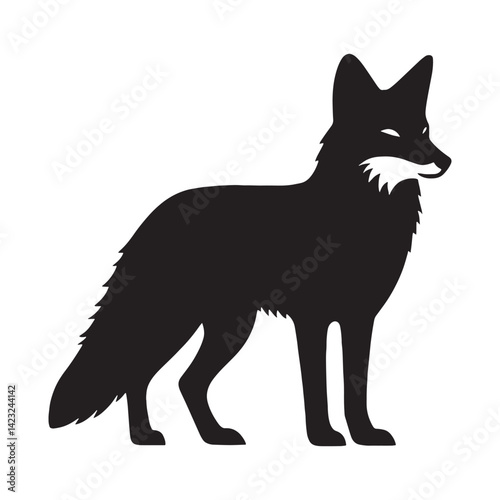 Playful jackal icon silhouette designed with balanced vector edges – jackal silhouette – jackal vector – jackal illustration – silhouette of jackal – jackal icon

