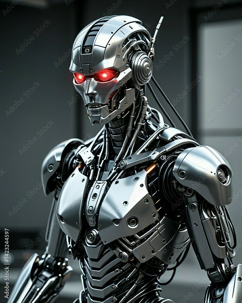 Naklejka premium Humanoid Form with Sophisticated Features