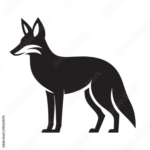 Abstract jackal silhouette in vector format with smooth lines for logos – jackal silhouette – jackal vector – jackal illustration – silhouette of jackal – jackal icon

