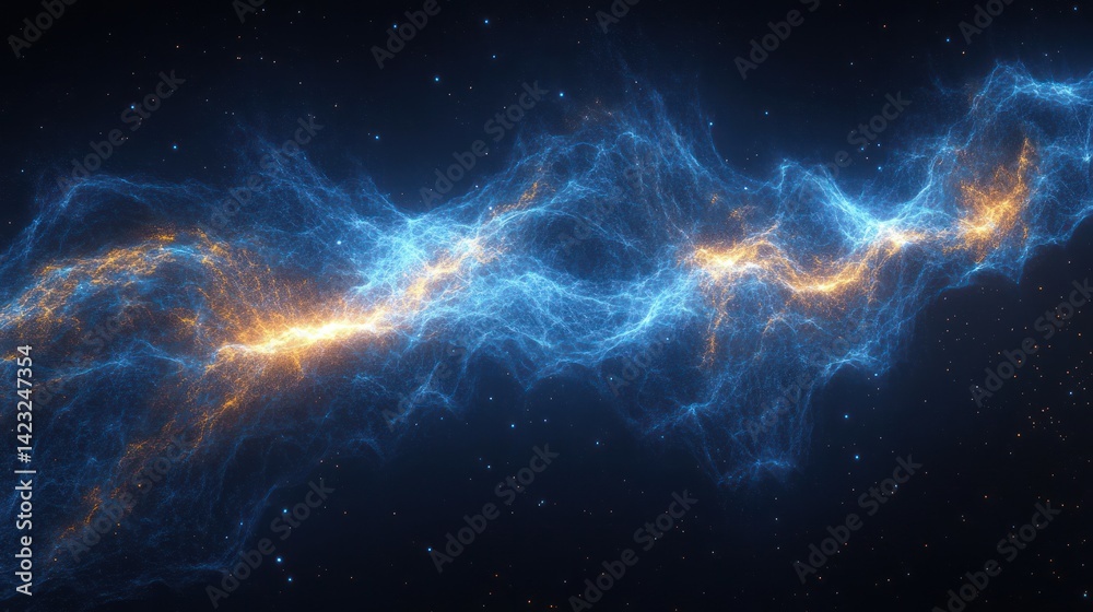 A mesmerizing display of swirling, luminous energy currents in deep space. A mesmerizing display of swirling, luminous energy currents in deep space.