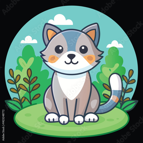 Cute Cartoon Cat Illustration