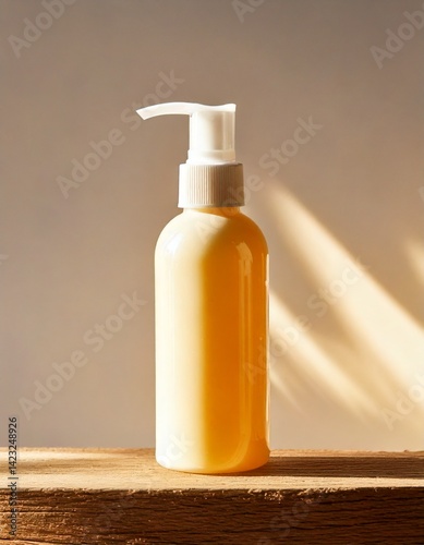 Matte Finish Cosmetic Pump Bottle Isolated on White Background