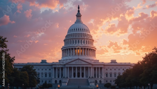 Majestic Capitol Building at Sunset