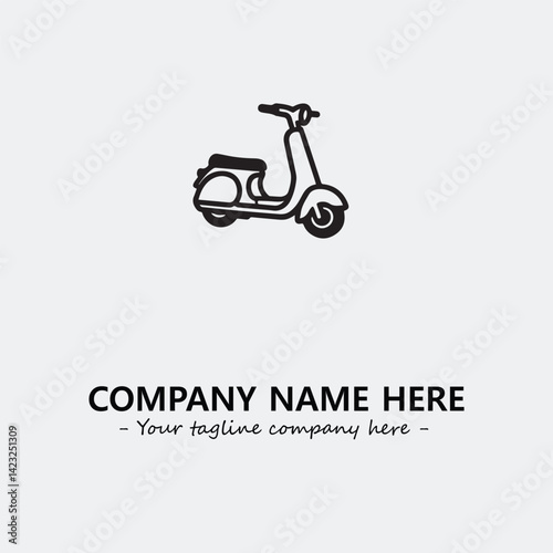 Scooter silhouette illustration black and white for logo company vector image
