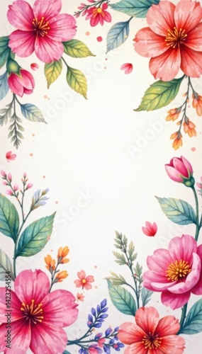 Vibrant floral watercolor background with pastel colors and soft texture , flyer designs, abstract patterns