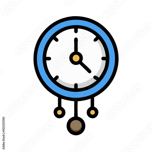 Wall Clock with Hour and Minute Hands Icon Design