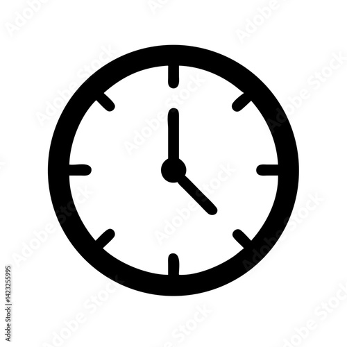 Wall Clock with Hour and Minute Hands Icon Design