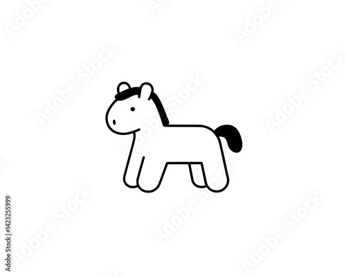 Cute cartoon horse icon vector illustration suitable for various design projects and applications