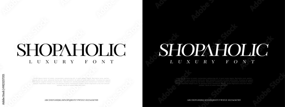 Fototapeta premium Luxury Serif Font Elegant High Class Display Typeface EPS