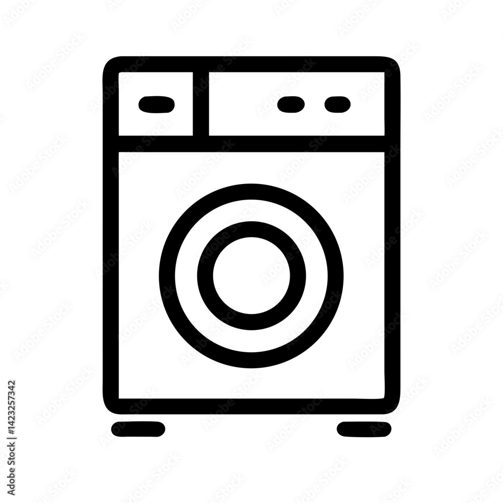 Washing Machine with Front Door Icon Design Washing Machine with Front Door Icon Design