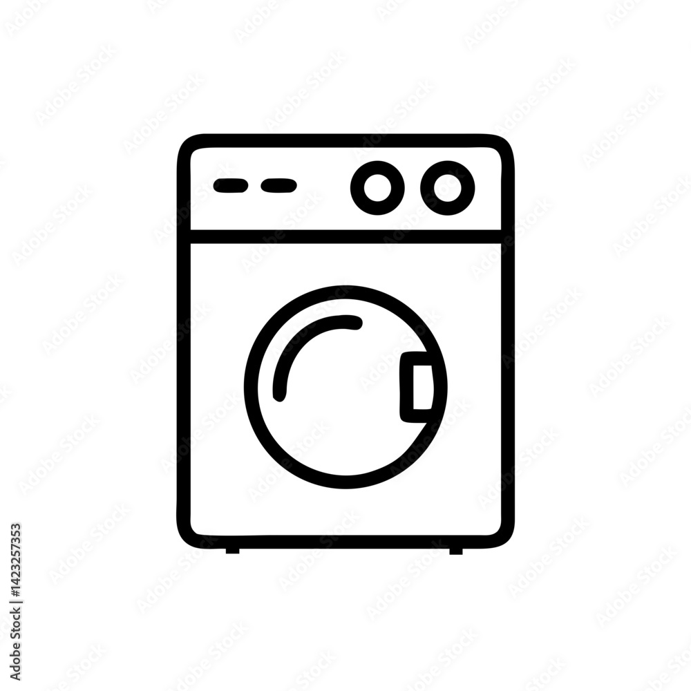 Washing Machine with Front Door Icon Design Washing Machine with Front Door Icon Design