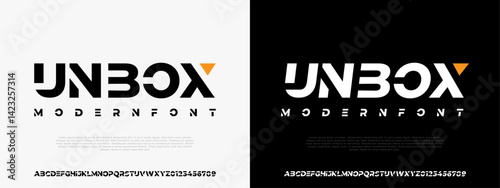Modern Geometric Font Futuristic Display Typeface Vector EPS