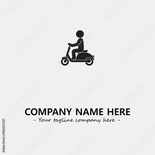 Scooter silhouette illustration black and white for logo company vector image
