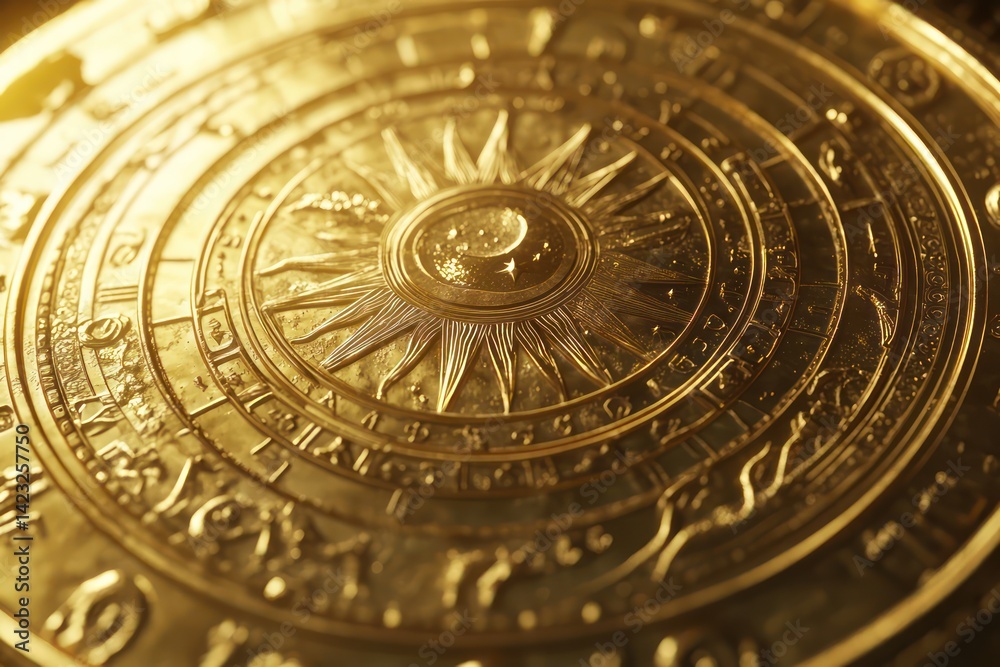 Fototapeta premium Ornate golden emblem design