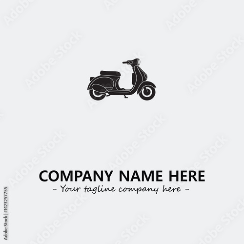 Scooter silhouette illustration black and white for logo company vector image
