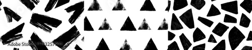 Abstract black and white icon vector illustration featuring various shapes and patterns