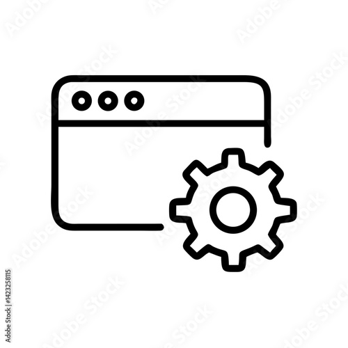 Webpage Interface with Gear Icon Design