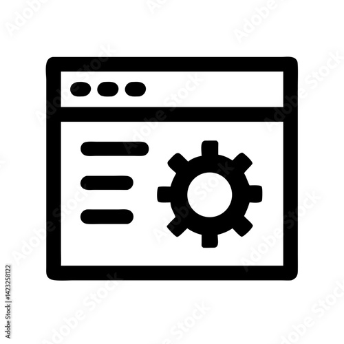 Webpage Interface with Gear Icon Design