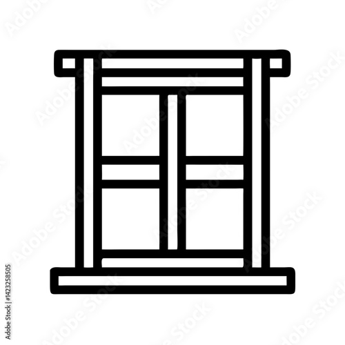 Window Frame with Crossbars Icon Design