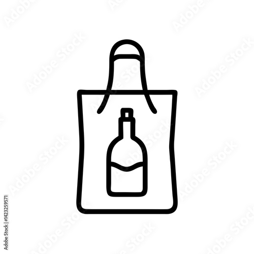 Wine Bottle in Shopping Bag Icon Design