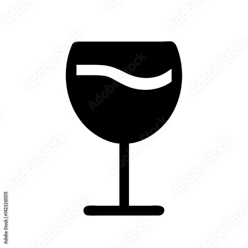 Wine Glass with Stem Icon Design photo
