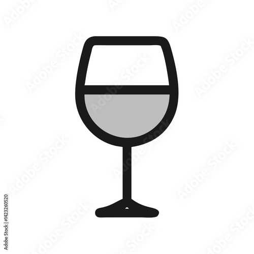 Wine Glass with Stem Icon Design photo