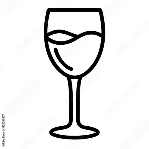 Wine Glass with Stem Icon Design photo
