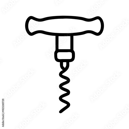 Wine Opener Corkscrew Tool Icon Design