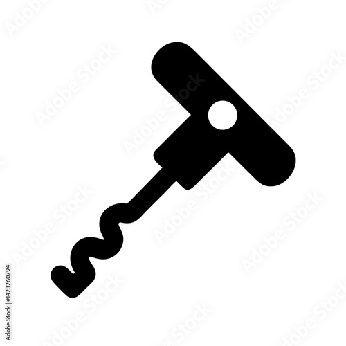 Wine Opener Corkscrew Tool Icon Design photo