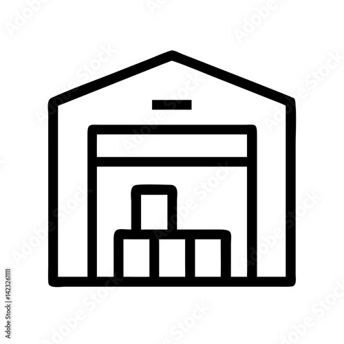 Winery Warehouse Building Icon Design
