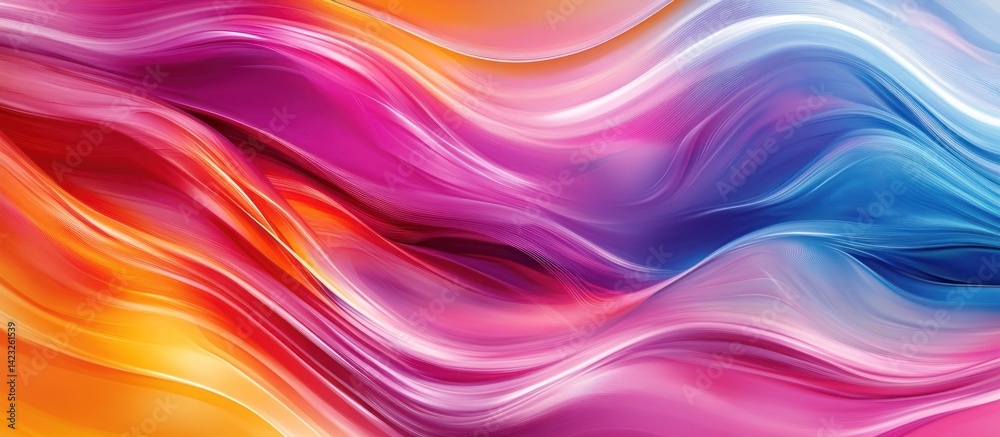 A vibrant abstract display of swirling colors and flowing lines.