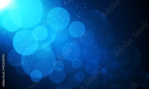 modern abstract Blue Sparkle Bokeh Effect on dark Background