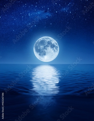 Romantic Moon And Starry Sky