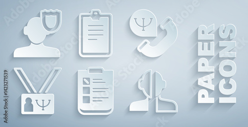 Set Psychological test, Online psychological counseling, Psychology, Bipolar disorder, and icon. Vector