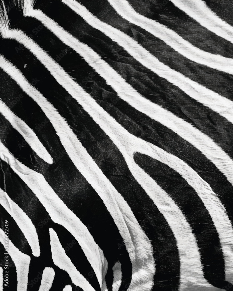 Close-up of zebra stripes: nature's black and white patterned wonder Close-up of zebra stripes: nature's black and white patterned wonder