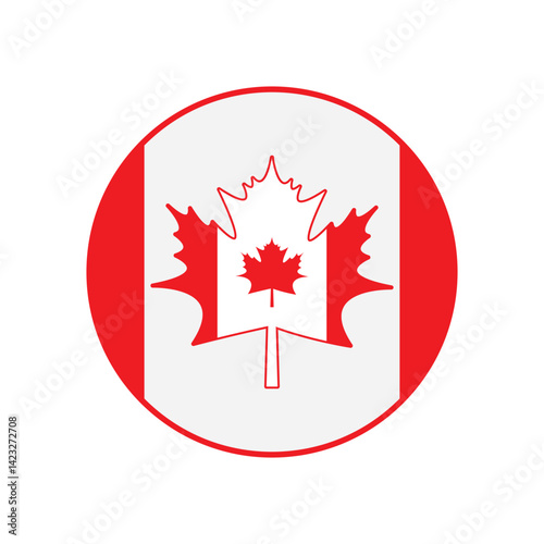 Label made in canada logo design template on white background, eps10