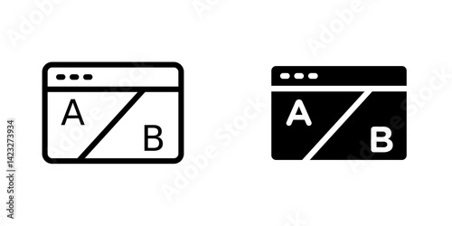 A B test icon vector symbol collection on white background.