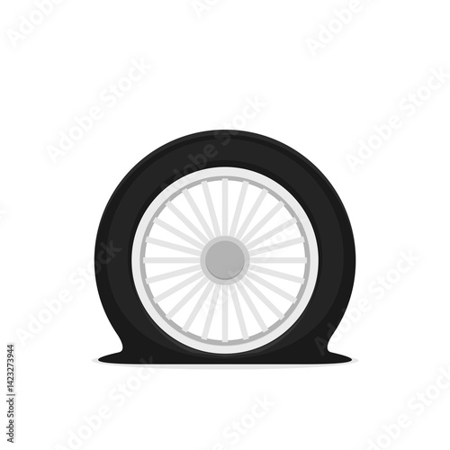 Flat tire icon vector for design