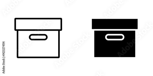 Archive icon vector symbol collection on white background.