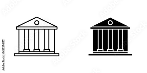 Bank icon vector symbol collection on white background.