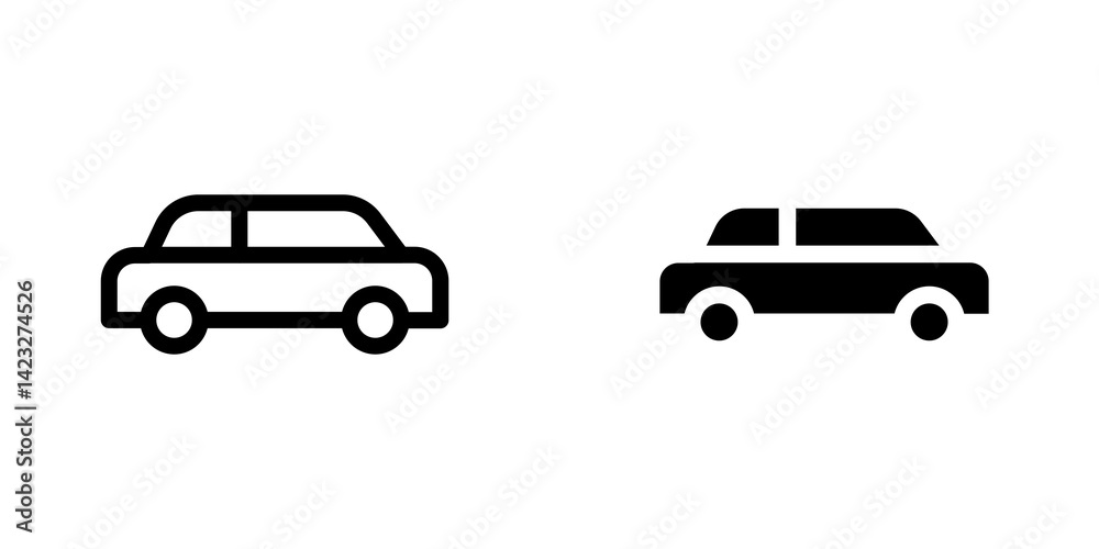 Car icon vector symbol collection on white background. Car icon vector symbol collection on white background.