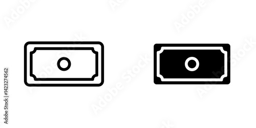 Cash icon vector symbol collection on white background.