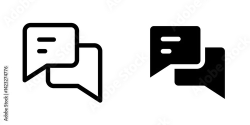 Comments icon vector symbol collection on white background.