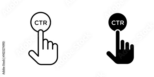 CTR icon vector symbol collection on white background.