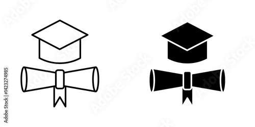 Degree icon vector symbol collection on white background.