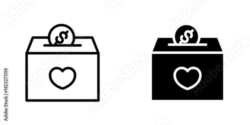 Donations icon vector symbol collection on white background.