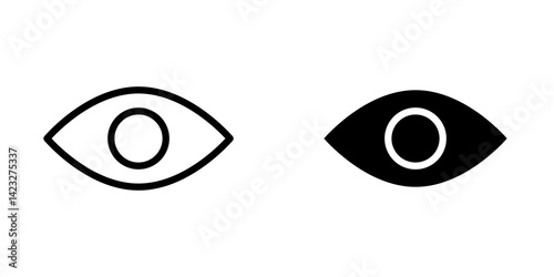 Eye icon vector symbol collection on white background.